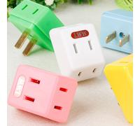1 à 3 convertisseurs de puissance standard américains Plug Travel Socket conversion aléatoire couleur