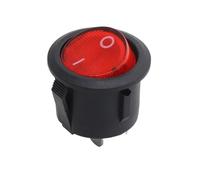 1 à 300 pièces KCD1 interrupteur à bouton-poussoir circulaire 2/3 broches marche/arrêt unipolaire 6 A/250 V CA 10 A/125 V CA avec LED de 23 mm(Black,8 pieces)