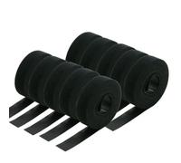 1 à 30R 5 m/rouleau Attache-câble réutilisable à scratch pour la gestion des câbles Largeur 10 à 25 mm Bande auto-adhésive à faire soi-même Sangle en nylon - Noir x 10 rouleaux - largeur 20 mm