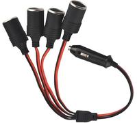 1 à 4 câbles d'extension pour allume-cigare et moto avec voyant lumineux