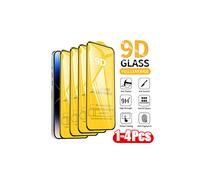 1 à 4 verres de protection 9D compatibles avec iPhone 16, 15, 11, 12, 13, 14 Pro Max, XR, X, XS Max, 15 Plus - Protection d'écran en verre trempé