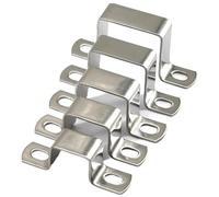 1 à 5 pièces épaissies carrées rectangulaires en forme de M en forme de U en acier inoxydable tube de selle clip boucle de gorge cerceau tube carte(30 x 15 (2Pcs))