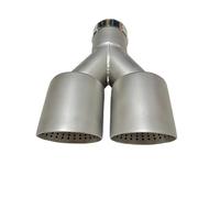 1 Accessoire Auto Pot D'échappement Acier Inoxydable Sablé Silencieux Sortie Y Double Embout Grand Calibre.(60mm-89mm)