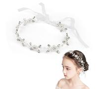 1 accessoire de cheveux pour demoiselle d'honneur, bandeau de mariage argenté pour filles, accessoires de cheveux princesse avec perles de cristal pour anniversaire, fête, première communion, mariage