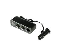 1 adaptateur allume-cigare 12 V, répartiteur de puissance à 3 prises, prise CC avec ports USB, prise d'alimentation multifonction pour allume-cigare de voiture (noir)