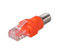 1 adaptateur convertisseur Ftype vers RJ45 femelle vers RJ45 mâle coaxial coaxial, adaptateur coupleur adaptateur pour testeur de ligne