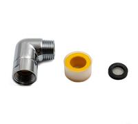 1 adaptateur coudé pour pommeau de douche à 90 degrés, en laiton massif NPT femelle vers mâle pour changer l'angle sans réduire le débit d'eau, finition noire mate pour salle de bain et cuisine