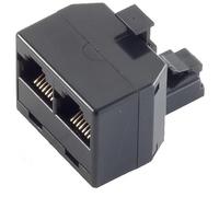 1 Adaptateur RJ45 mâle vers 2 coupleurs RJ45 - Contacts plaqués Or - Boîtier ABS Non blindé