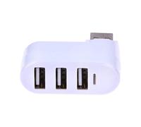 1 adaptateur rotatif 3 ports USB 2.0 pour ordinateur portable, PC, ordinateur portable, blanc, durabilité