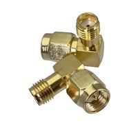 1 adaptateur SMA/RP-SMA vers prise mâle RPSMA et jack femelle connecteur coaxial RF droit et angle droit (SMA M vers SMA F RA)