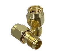 1 adaptateur SMA/RP-SMA vers prise mâle RPSMA et jack femelle connecteur coaxial RF droit et angle droit (SMA M vers RPSMA F)