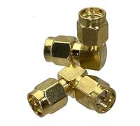 1 adaptateur SMA/RP-SMA vers prise mâle RPSMA et jack femelle connecteur coaxial RF droit et angle droit (SMA M vers SMA M RA)