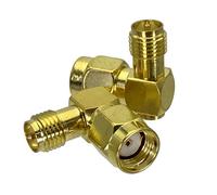 1 adaptateur SMA/RP-SMA vers prise mâle RPSMA et jack femelle connecteur coaxial RF droit et angle droit (RPSMA M vers F RA)