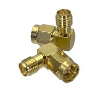 1 adaptateur SMA/RP-SMA vers prise mâle RPSMA et jack femelle connecteur coaxial RF droit et angle droit (SMA M vers RPSMA F RA)