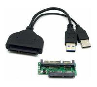 1 Adaptateur Usb 3.0 Vers Sata 22 Broches Et Micro Sata Pour Disques Durs De 1 8"" Et 2 5"" Avec Câble D'Alimentation Usb Inclu[F339]
