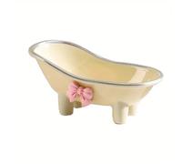 1 Adorable boîte à Savon en Forme de nœud Papillon, Porte-Savon créatif Baignoire(White)