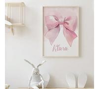 1 affiche d'art personnalisée avec nœud rose sans cadre, belle œuvre murale, affiche sur canevas nordique, décoration de dortoir, décoration de chambre, décoration murale, décoration de chambre de fil