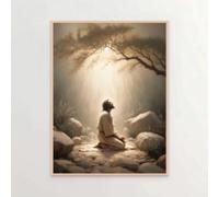 1 affiche religieuse du jardin de Gethsémani Jésus priant image peinture art chrétien impression de Jésus cadre 60 x 90 cm