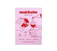 1 Affiche Rose Rétro De Musique Et De Vin, Peinture Sur Toile, Vin, Dessin À La Main, Art Mural, Décoration De Maison, Cuisine, Club, Bar, Format A2 40X50Cm Sans Cadre