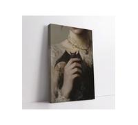 1 affiche vintage gothique sombre représentant une chauve-souris, peinture sur toile représentant une fille tenant une chauve-souris, décoration murale pour salon et chambre , 40 x 60 cm, sans cadre