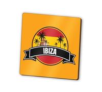 1 aimant carré Ibiza - Espagne drapeau espagnol horizon monuments ville réfrigérateur magnétique voyage vacances famille ami femme homme #83276