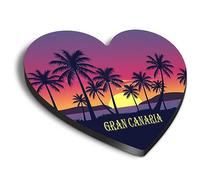 1 aimant cœur MDF 6 cm - Gran Canaria Espagne Beach Resort - Réfrigérateur Casier Bureau Tableau Blanc Boîte à Outils #61078
