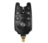 1 alarme électronique noire de touche de pêche, alerte de touche de pêche sensible, indicateurs de touche de pêche avec lumières LED pour la pêche de jour de nuit à la carpe en plein air