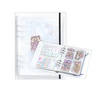 1 album de rangement d'autocollants A5, organisation d'autocollants, pochettes pour planificateur, autocollants, cartes de recettes de collection (3 poches de tailles différentes)