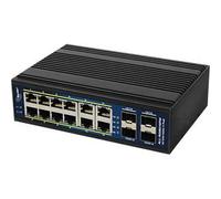 ALLNET ALL-SGI8016PM : Switch Géré L2+/L3, 12x Gigabit Ethernet PoE, 4x SFP, 32Gbit/s, VLAN, QoS, STP, Redondance, -40°C à 75°C