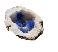 1 amas de cristaux d'agate blanche 100 à 200 g, quartz symbiotique goethite