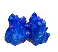 1 amas de quartz halo bleu royal irrégulier de Bohême, 160-250 g, avec revêtement en titane et irisation