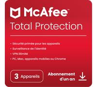 1 An 3 Appareils: McAfee Total Protection 2024 - 1 AN - 3 appareils