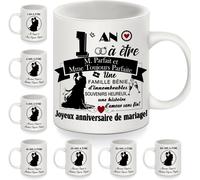 1 An À Être Monsieur Parfait Et Madame Toujours Parfaite Tasse D'anniversaire Pour Les Couples Femmes Hommes Épouse Mari 1 An De Mariage Cadeau 1er Anniversaire Tasse À Café(1 An)