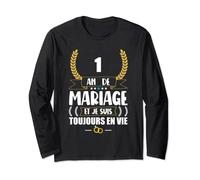 1 an de mariage Humour Mari 1 er Anniversaire De Mariage Manche Longue