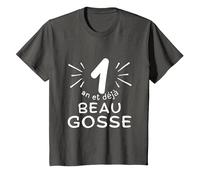 1 an et déjà Beau Gosse. Phrase Humour pour Cadeau garçon T-Shirt, Enfant, Asphalte, 6 Ans