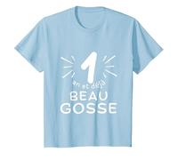 1 an et déjà Beau Gosse. Phrase Humour pour Cadeau garçon T-Shirt, Enfant, Bleu Céleste, 12 Ans