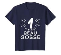 1 an et déjà Beau Gosse. Phrase Humour pour Cadeau garçon T-Shirt, Enfant, Bleu Marine, 10 Ans