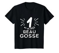 1 an et déjà Beau Gosse. Phrase Humour pour Cadeau garçon T-Shirt, Enfant, Noir, 10 Ans