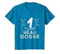 1 an et déjà Beau Gosse. Phrase Humour pour Cadeau garçon T-Shirt, Enfant, Saphir, 6 Ans