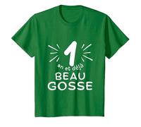 1 an et déjà Beau Gosse. Phrase Humour pour Cadeau garçon T-Shirt, Enfant, Vert Kelly, 2 Ans
