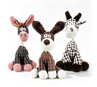 1 âne en peluche résistante aux morsures pour chien avec double couinement | Jouet à mâcher en peluche résistant aux morsures pour chien avec double couinement (sons qui couinent) - Jouet à mâcher