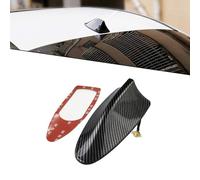 1 antenne d'aileron de Requin Voiture, d'amélioration du Signal Radio, becquet Toit réduisant la résistance au Vent, Base adhésive avec vis en cuivre, Externe Universelle (Fibre Carbone Noire)
