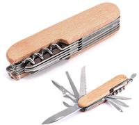 1 Article 9.5*2.5*1.5cm Couteau Suisse,Couteau Randonnée,Couteaux Suisse,Couteau Multifonction,Swiss Army Knife,Couteau De Poche Suisse,Léger,Multitool¿11 Fonctions¿ (Couleur Du Bois)