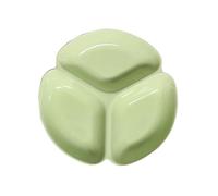 1 assiette de contrôle des portions pour la perte de poids, assiettes rondes divisées, assiettes à 3 compartiments adaptées à une alimentation équilibrée, plateau de service empilable(Green)
