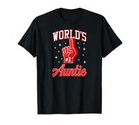 #1 Auntie World's Number One Auntie Logo Doigt en Mousse T-Shirt