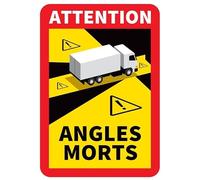 1 Autocollant Camion Angles Morts Etiquette - Adhésion Extra Forte et Protection UV - Véhicules Stickers Poids Lourd > 3.5t - Attention - Signe d'avertissement (1)