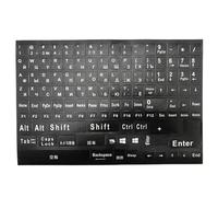 1 autocollant de clavier russe de taille complète, motif lettres de l'alphabet, autocollant pour clavier pour ordinateur portable, ordinateur de bureau, russe, lettres blanches