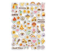 1 autocollant en vinyle A4 Flower Power Peace Love - Good Vibes Hippy Summer Van Camping Funny Joke Sticker #70844