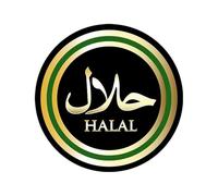 1 autocollant en vinyle pour fenêtre de magasin, symbole halal, panneau halal, panneau à emporter, fenêtre de café, magasin, restaurant (120 mm x 120 mm)
