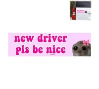 1 autocollant humoristique pour voiture « New Driver Please Be Nice », autocollant amusant pour apprenant conducteur, autocollant pour nouveau conducteur de voiture, autocollant étudiant pour voiture